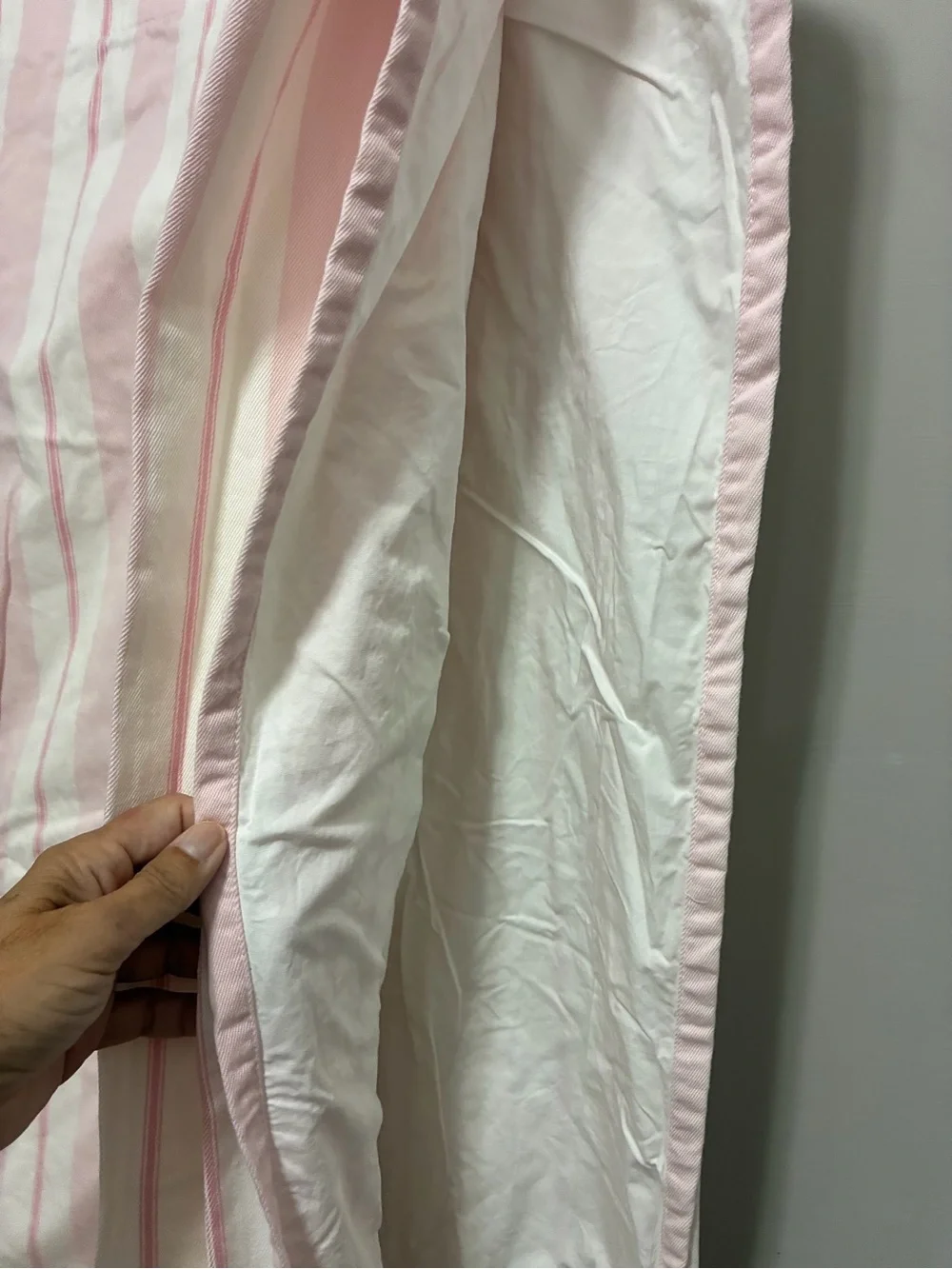 Pottery Barn Kids Pink and White Striped Drapes
